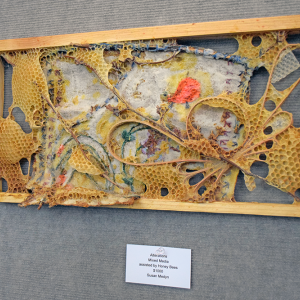A piece that incorporates a piece of linen. 