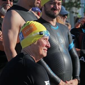 Nancy Smith ready for the swim. 