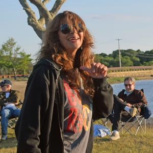 Debby enjoys the music. 