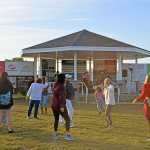 People enjoyed dancing to the dance music. 