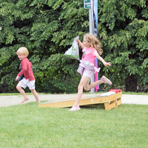 Gavin Tocci, 5 and Camilla, 7 run around enjoying the fair. 