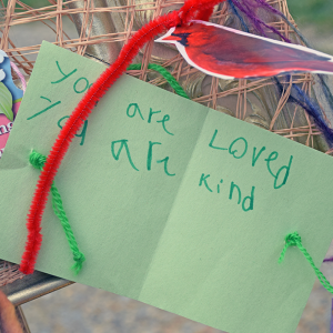 A note a child left on the Hope Project Board. 