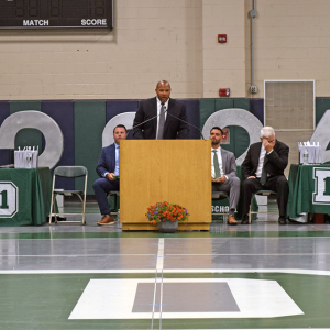 Marc Hayes presenting the Principal's R.A.R.E. Award.
