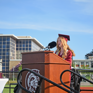 Caroline Hopkins gives the Salutatorian speech.