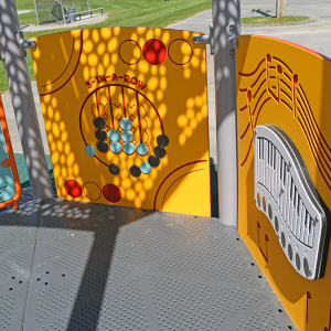 Some of the games inside the play set. 