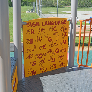 The ASL guide inside the play set. 