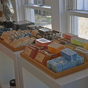 Hand made soaps available at the front. 