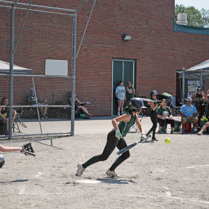 A player starts running toward base. 