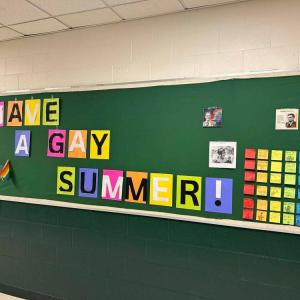 The board at the school. Source: Lynne Turner