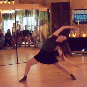 Sophia Davis from Michigan does a backbend. 