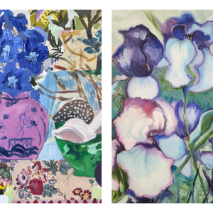 This image shows two works - One by Sky Hoyt and the one on the right by Pamela Dorris DeJong