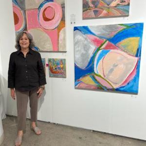 Beth Barry with her art. Source: Beth Barry