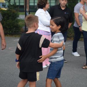 Emre, 6, and Nico, 6.5, were happy to see each other after the summer. 