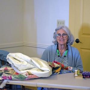 Nina, who creates the quilts. 