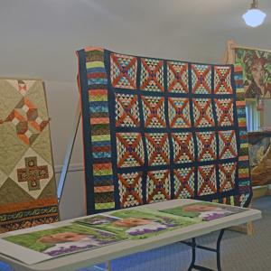 Nina's quilts on display. 
