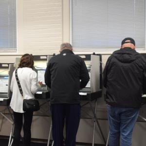 Voters at Town Hall. 
