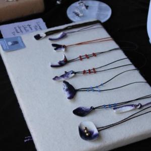 Jewelry James-Perry sells made from quahog. Photo by Brandy Muz