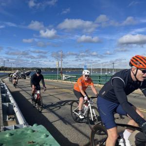 Many people rode in packs. 