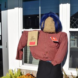 A barista scarecrow at Scuttlebutt. 