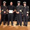 Deputy State Fire Marshal Maribel Fournier,  Firefighter Jacob Andrade,   Retired Chief Peter Andrade and Chief Timothy Lancaster. Source: Peter Andrade