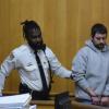 Andrew Johansen being brought into court. Photos by Kat Sheridan