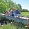 The group looks for creatures in the water. Photos by Kat Sheridan