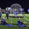The soloist performs in the cage. Photos by Kat Sheridan