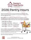 2026 Damien's Pantry Hours